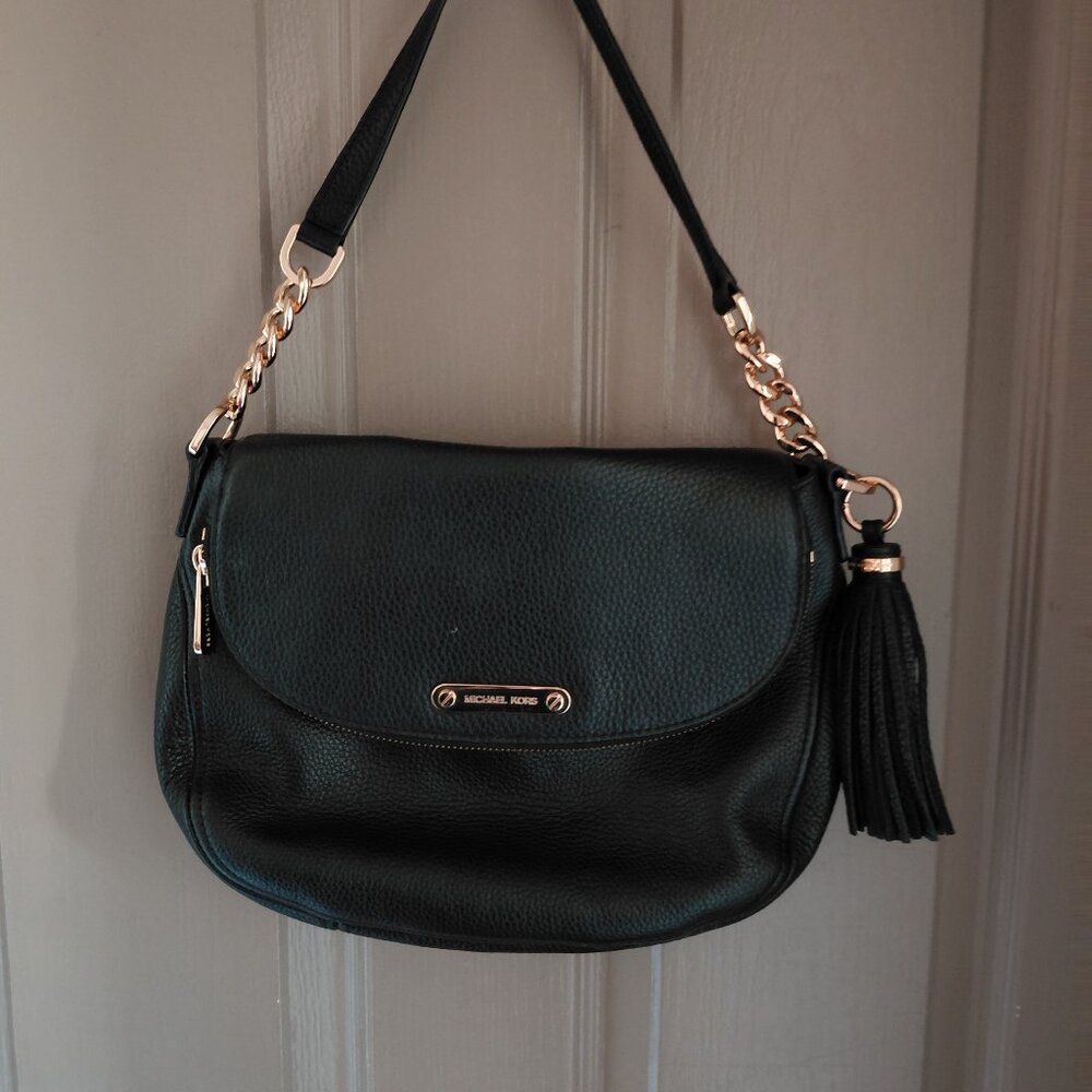 Michael Kors Black Leather Shoulder Bag
